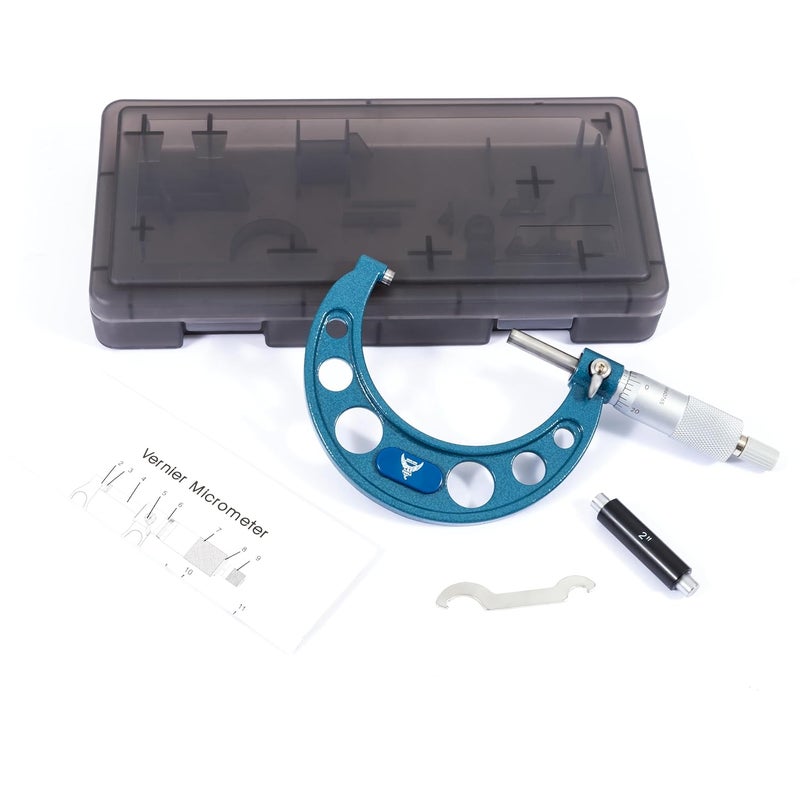 PEC TOOLS 2-3” Outside Micrometer, Industrial-Grade Precision Measuring Tool, Hardened Steel, High-Accuracy Micrometer with Ratchet Stop & Carbide-Tipped Measuring Faces for Machining & Engineering - Image 5